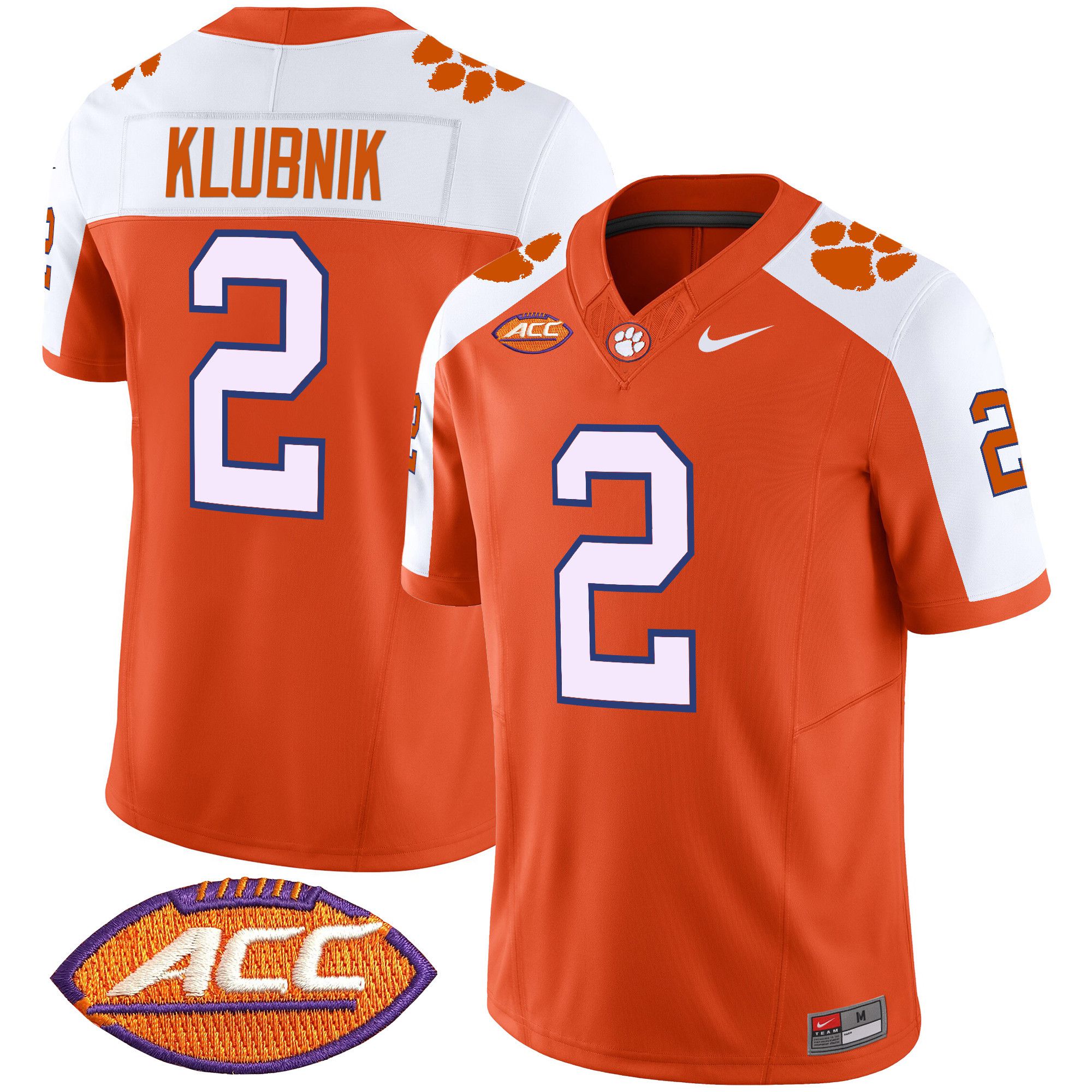 Men Clemson Tigers #2 Klubnik Orange 2024 Nike Vapor Limited NCAA Jersey